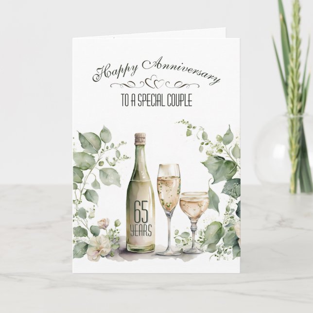 65. Hochzeitstag Wein und Efeu   Karte (Vorderseite)