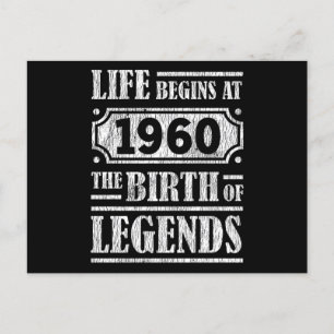 65 Jahre alt 1960 Geburt der Legende 65. Geburtsta Postkarte