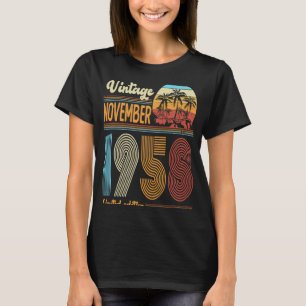 65 Jahre alt Geburtstag Vintag November 1958 Fraue T-Shirt