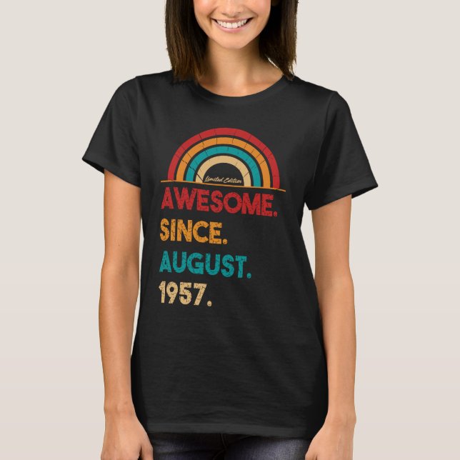 65 Jahre alt Phantastisch seit August 1957 65. Geb T-Shirt (Vorderseite)