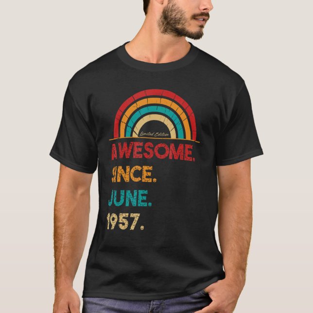 65 Jahre alt Phantastisch seit Juni 1957 65. Gebur T-Shirt (Vorderseite)