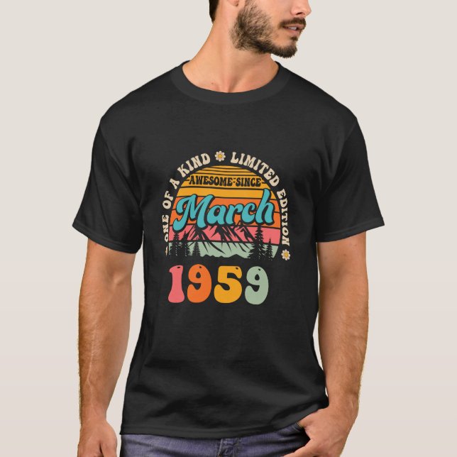 65 Jahre alt Phantastisch seit März 1959 65. Gebur T-Shirt (Vorderseite)