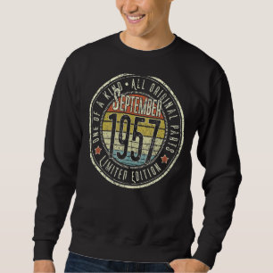65 Jahre alt September 1957 65. Geburtstag Sweatshirt
