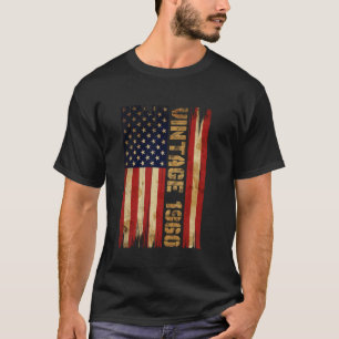 65 Jahre alt Vintag 1960 Amerikanische Flagge 65. T-Shirt