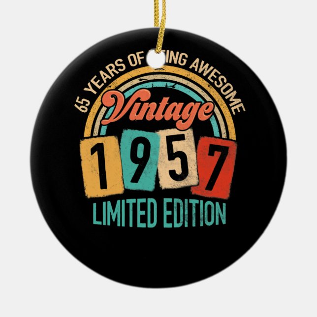 65 Jahre alt von 1957 Phantastisch sein 65. Geburt Keramik Ornament (Vorne)