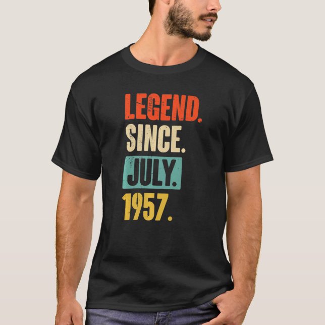 65 Jahre alte Legende seit Juli 1957 65. Geburtsta T-Shirt (Vorderseite)