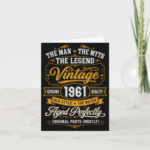 65 Jahre altes Geschenk Vintage 1961 Mann Mythos L Karte