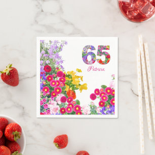 65 Jahre Elegant Garden Floral – 65. Geburtstag Serviette