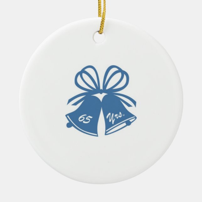 65 Jahre Hochzeitstag Keramikornament (Vorne)