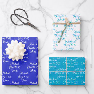 65 Jahre Royal Blue Marine 65. Geburtstag Geschenkpapier Set