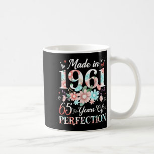 65-jährige, hergestellt in 1961, floral 65. Geburt Kaffeetasse