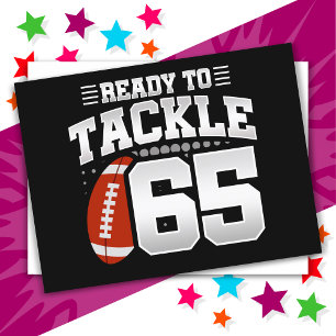65-jähriger Tackle-Fußball-Party 65. Geburtstag Postkarte