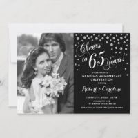 65. Jubiläum mit Foto - Silberschwarz