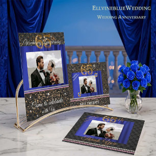 65. Jubiläum "Save the Date" Blauer Saphir Einladung