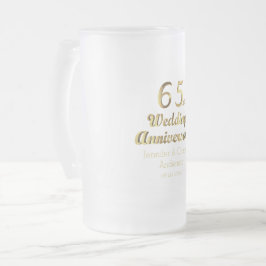 65. Saphir-Hochzeitstag-Goldtypographie Mattglas Bierglas