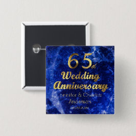 65. Saphire Hochzeitstag Gold Typografie Button