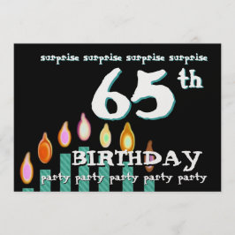 65. ÜBERRASCHUNG Geburtstag Aquamarine Kerzen Einladung