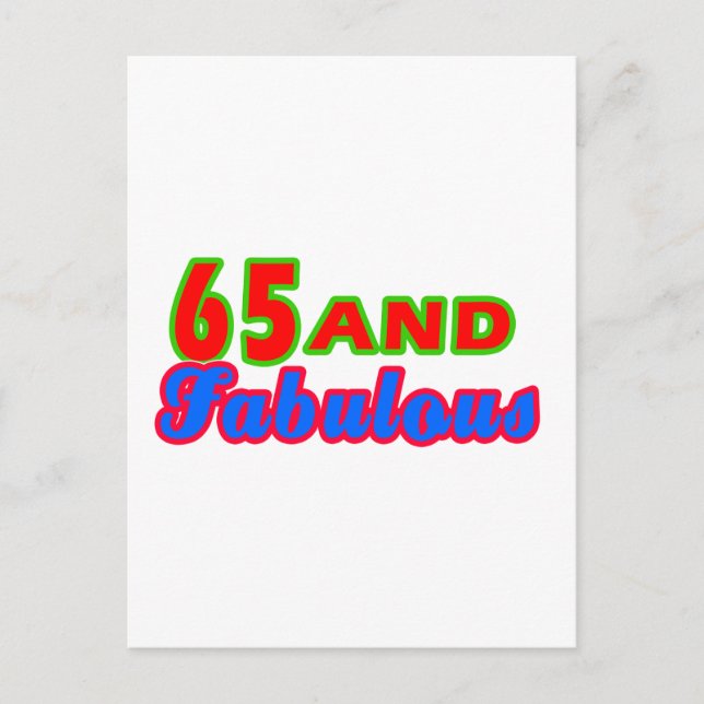 65 und fabelhafte Geburtsdesigns Postkarte (Vorderseite)