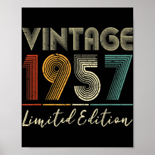 65 Year Old Gifts Vintage 1957 Limited Edition 65t Poster