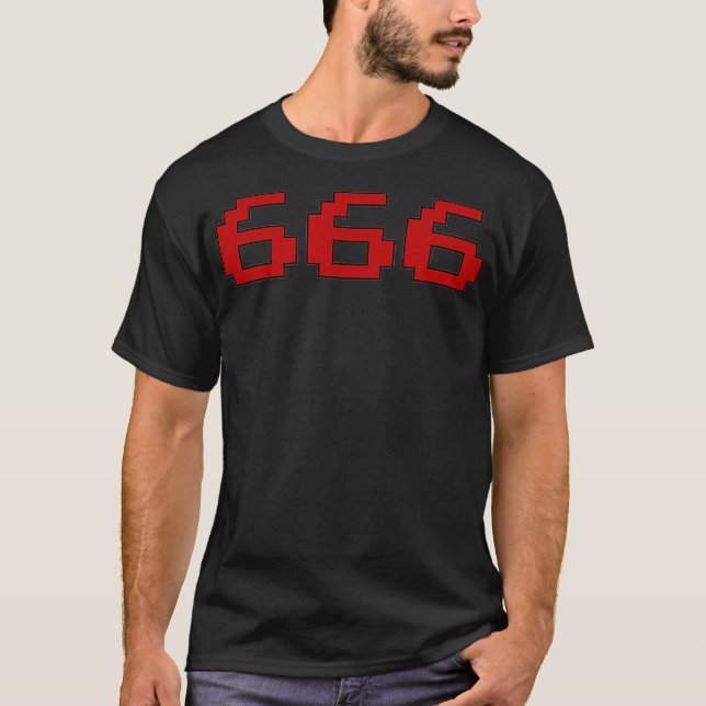 666 8Bit Retro Video Game Short Sleeve  T-Shirt (Vorderseite)