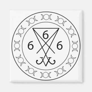 666 Lucifers sigil Black Magnet