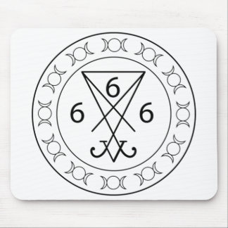 666 Lucifers sigil Black Mousepad