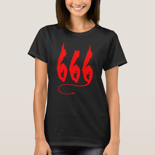 666 Mark Of the Beast Satanism Sinner Devil Horns  T-Shirt (Vorderseite)