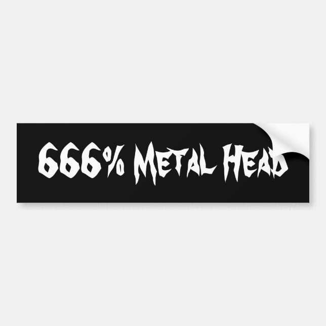 666% Metallkopf Autoaufkleber (Vorne)