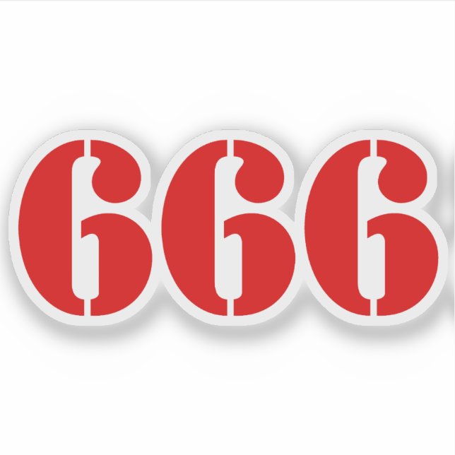 666 (rot) aufkleber (Vorderseite)