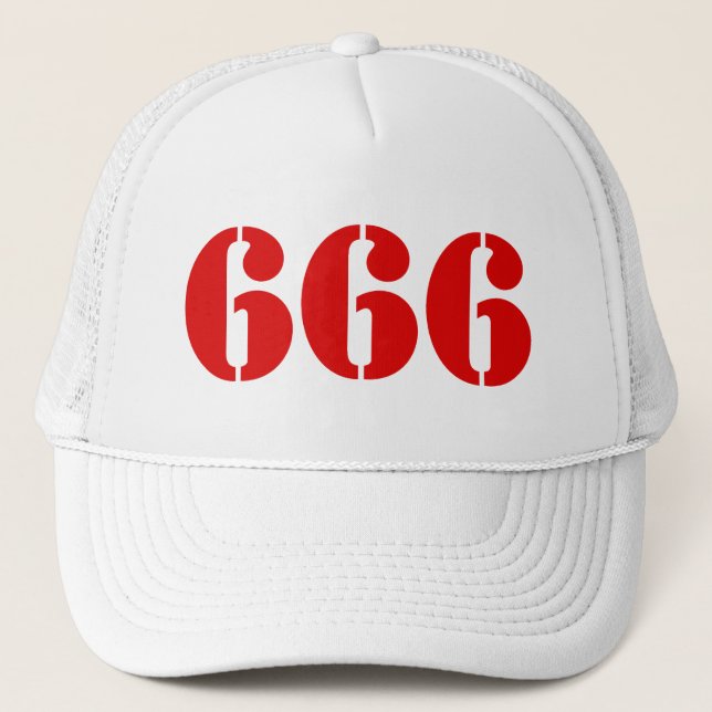 666 (rot) truckerkappe (Vorderseite)
