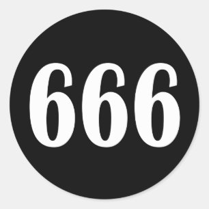 666 RUNDER AUFKLEBER
