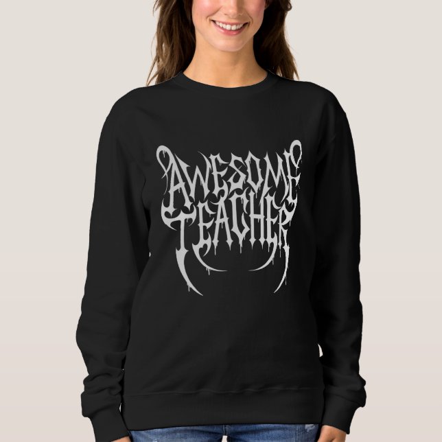 666 Satanic Teacher Bloody Black Metal Symbol Sweatshirt (Vorderseite)
