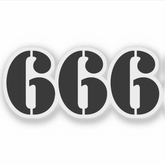 666 (schwarz) aufkleber (Vorderseite)