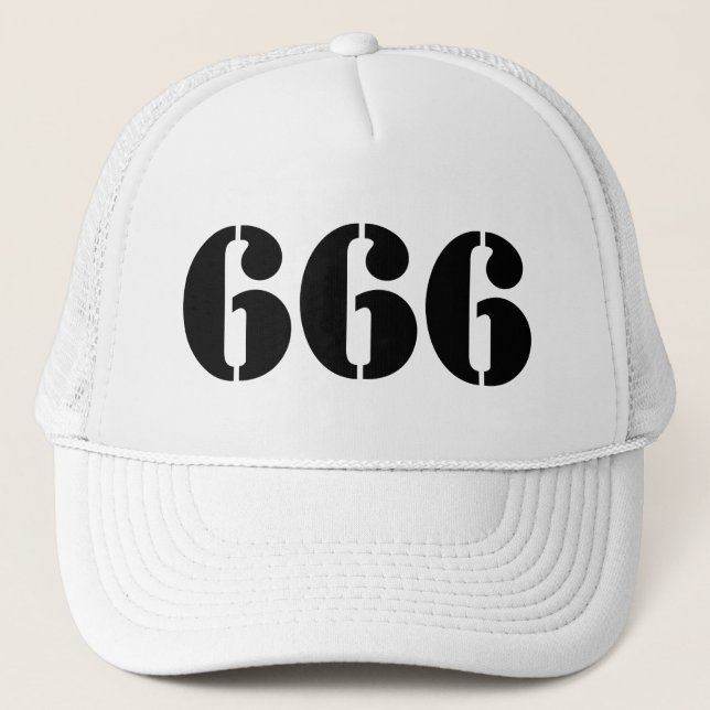 666 (schwarz) truckerkappe (Vorderseite)