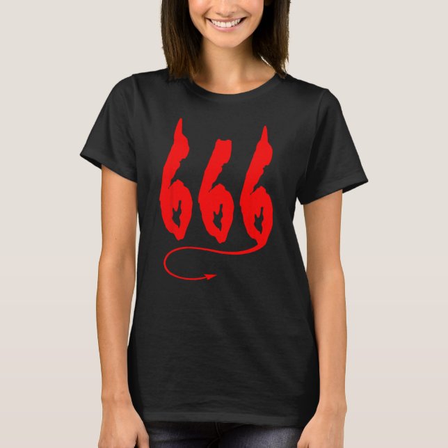 666 Zeichen des Bestie Satanismus Sinner Teufel Hö T-Shirt (Vorderseite)