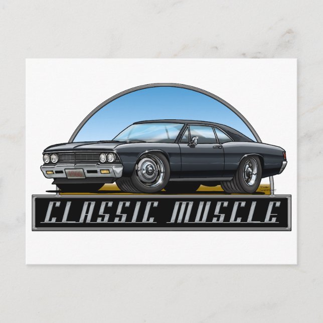 66 Chevelle Black Postkarte (Vorderseite)
