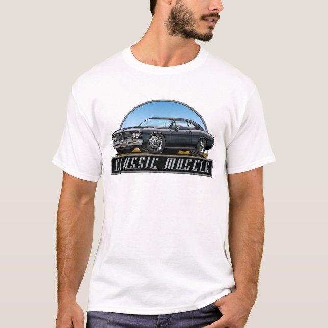 66 Chevelle Schwarzes T-Shirt (Vorderseite)