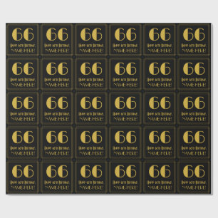 66. Geburtstag ~ Art Deco inspiriertes Aussehen "6 Geschenkpapier