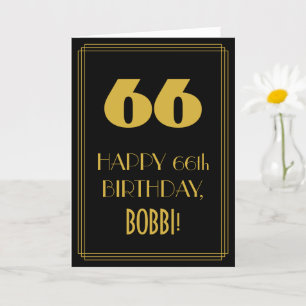 66. Geburtstag – Art Deco inspiriertes Aussehen "6 Karte