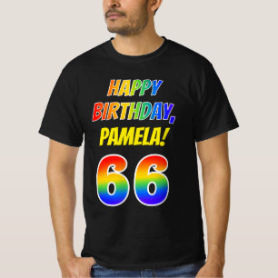 66. Geburtstag — Bold, Fun, Rainbow 66, Individu T-Shirt