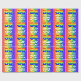 66. Geburtstag: Farbiges, lustiges Regenbogenmuste Geschenkpapier