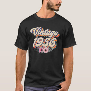66. Geburtstag Frauen Vintage 1956 Floral 66 Jahre T-Shirt
