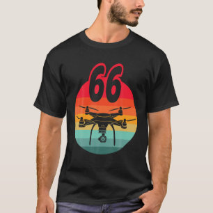 66. Geburtstag I Retro Remote-Kontrolle Drohnen mi T-Shirt