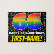 66. Geburtstag — Spaß, farbenfrohe Sternenweltenmu
