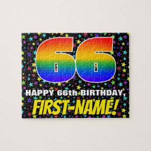 66. Geburtstag — Spaß, farbenfrohe Sternenweltenmu Puzzle