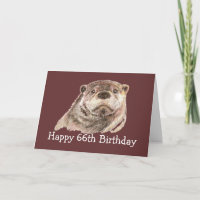 66. Geburtstagsfeier mit Niedlichem Aquarell-Otter