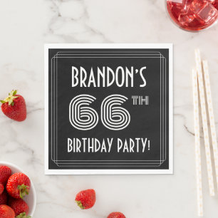 66. Geburtstagsparty: Art-Déco-Stil + Individuelle Serviette