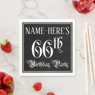 66. Geburtstagsparty — Extravagantes Script + Indi Serviette