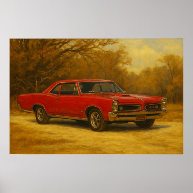"66" GTO Muskelwagen Poster (Vorne)
