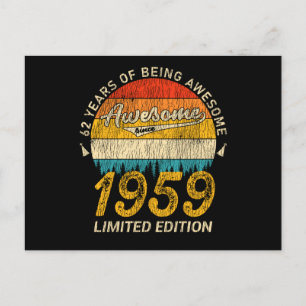 66 Jahre Alt 1959 Retro Awesome 66. Geburtstagsges Postkarte